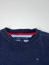 Tommy Hilfiger Navy Cotton Knit Crewneck Sweater – (XS)