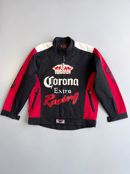 !      Vintage Corona Extra Racing Motorsport Jacket – Black / Red RAEE (L)