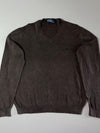 Vintage Polo by Ralph Lauren V-Neck Cotton Knit Sweater – Chocolate Brown (S/M)