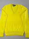 Polo Golf Ralph Lauren Neon Yellow Merino Wool V-Neck Sweater – (S)