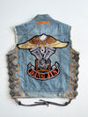Rare Harley-Davidson “Dang Jin” Eagle Engine Lace-Up Denim Biker Vest(M)