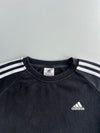 Adidas Essentials Three-Stripe Crewneck Sweatshirt in Black (L)