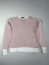 Vintage 90s Polo Ralph Lauren Breton Stripe Knit Sweater – White/Red (XL/2XL)