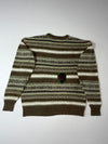 Lacoste | Vintage Olive Green Fair Isle Knit Sweater | (M)
