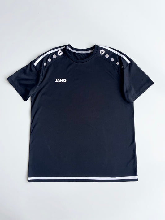 JAKO Black Training Jersey with White Stripe Detail (Size L)