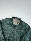 Vintage Rotary Group Dark Green Leather Oversized Bomber Jacket (XL/2XL)
