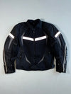 Dririder Air-Flow Mesh Motorcycle Jacket Black/Grey, Reflective Panels, CE Armour Padded (M)