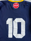 Inaria Central Printers Flames Canadian Ice Hockey #10 Colorblock Game Jersey Navy (L)