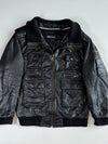 Vintage Dimitri Black Leather Cargo Bomber Jacket (XL)