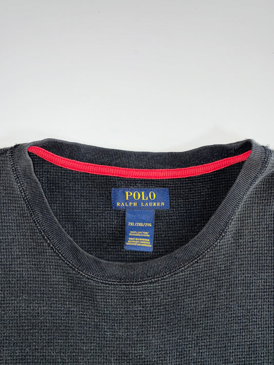 Polo Ralph Lauren Waffle Knit Thermal T-Shirt Black (2XL/3Xl)