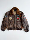 Vintage Avirex G-1 U.S. Navy Spec. 7823 Distressed Leather Flight Bomber Jacket (XL)