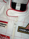 90's Dolce & Gabbana Vintage Racing Leather Jacket | “Indianapolis” Monte Carlo Patches | White Sheep Leather | Made in Italy Size (S/M)