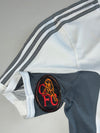 Adidas White and Grey Three Stripe Training Jersey (L)