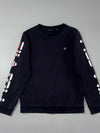 FILA White Line Black Logo Sleeve Crewneck Sweatshirt (S)