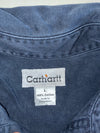 Carhartt Navy Twill Button-Down Work Shirt – Twin Flap Pockets, 100% Cotton (2XL)
