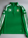 Adidas Castelldefels Club Quarter-Zip Track Top – Green (L)