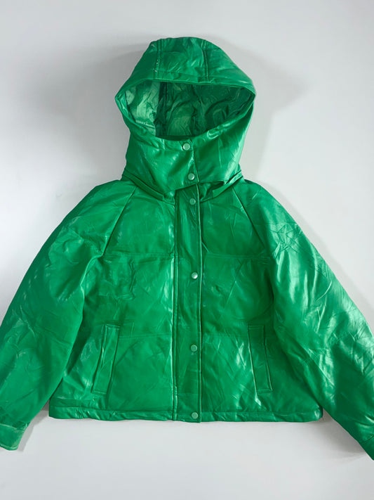 Premium Pure Leather Puffer Jacket (M/L)