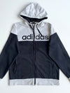 Adidas Colorblock Linear Logo Zip Hoodie – Grey/Black (M)
