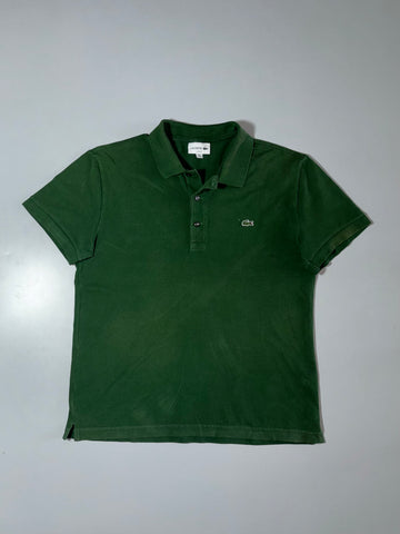 Lacoste Slim Fit Green Polo Shirt  green pique polo, (M)