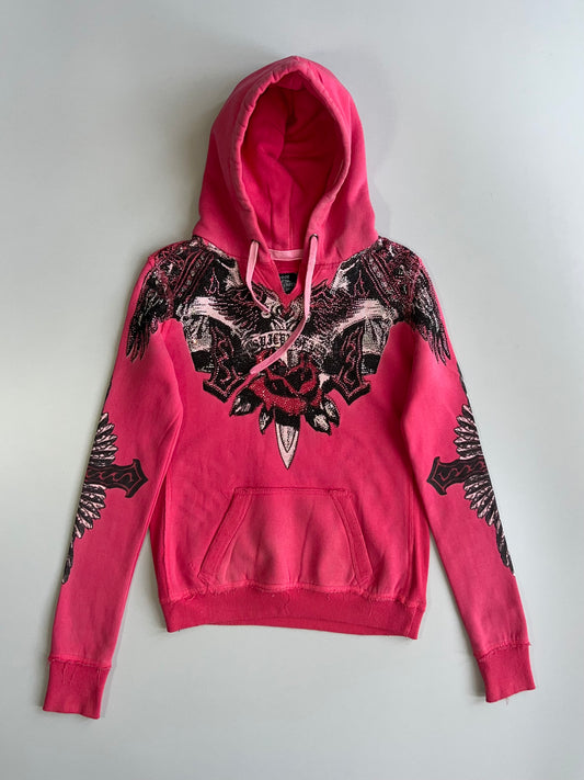 Spicyholic Y2K Rhinestone Graphic Hoodie (S)