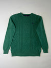 Polo Ralph Lauren Forest Green Aran Cable Knit Sweater (M)