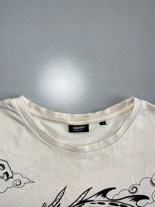 Cropp Dragon Graphic T-Shirt | Off-White (S/M)