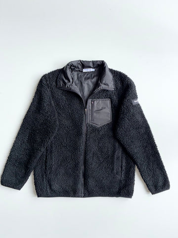 Reebok Classic Black Sherpa Fleece Zip Jacket (M)