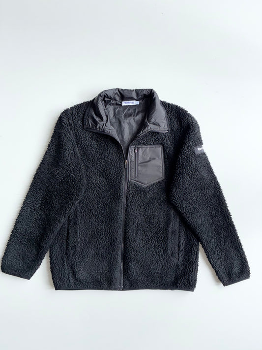 Reebok Classic Black Sherpa Fleece Zip Jacket (M)