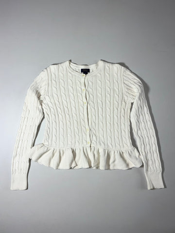 Polo Ralph Lauren | Cable Knit Peplum Cardigan White | (S)