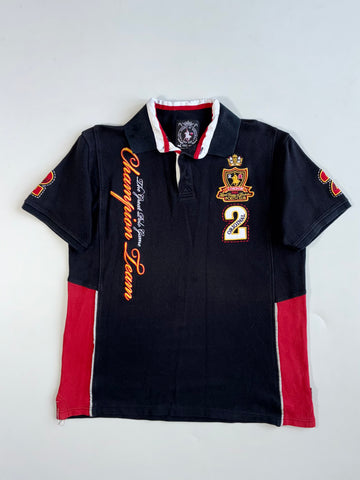 Royal County of Berkshire Polo Club Black & Red Embroidered Polo(L)