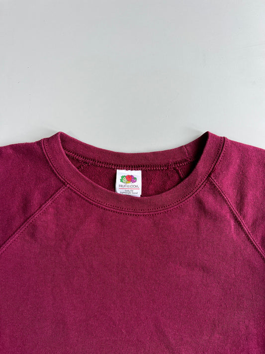 Raglan Crewneck Sweatshirt | Burgundy Maroon | Vintage Blank (S)