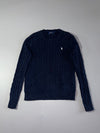 Polo Ralph Lauren Navy Cable Knit Crewneck Sweater (S)