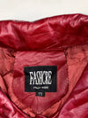 Fashcre Italy Mode Oxblood Red Leather Button-Up Jacket,Women’s (S)