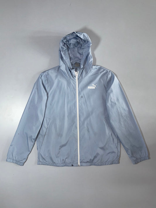 Puma Slate Blue Hooded Windbreaker Jacket Size (L)