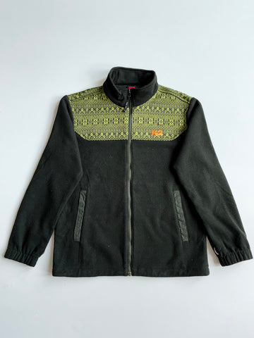 K2 Technical Outdoor Fleece Jacket – Black & Lime Aztec Yoke (M)