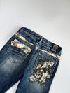 Jizo “Karashishi & Peony” Fully Embroidered Japanese Denim Pants (W:34|L:38)