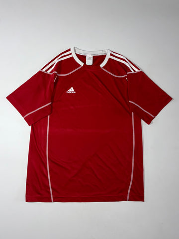 Adidas | Red ClimaLite Three Stripe Football Jersey | (L)