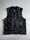 Tesatti Creation | Black Leather Waistcoat/Vest (XL/2XL)