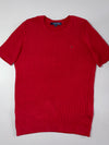 Tommy Hilfiger Red Cable Knit Short Sleeve Sweater Top (Women's) (M)