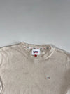 Tommy Jeans Flag Logo Crewneck Sweater, Cream, Size (M)