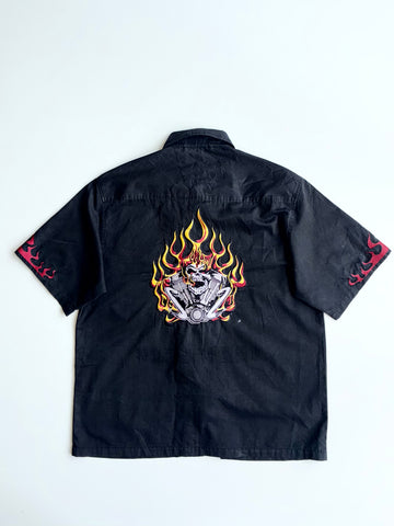 Chrome Eagle Embroidered Work Shirt (L)