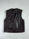 Ye Sol Leather Itaewon Seoul Dark Brown Leather Utility Vest, 4 Pockets, (S)