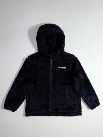Discovery Expedition | Black Sherpa Fleece Zip-Up Hoodie (XS)