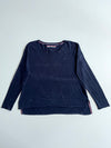 Tommy Hilfiger Navy Knit Sweater with Side Stripe Detail – (M)