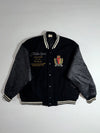 Vintage Adidas Sports International Wool & Leather Varsity Jacket – Black (M)