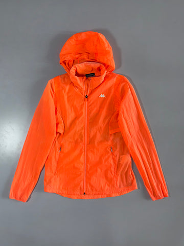 Kappa Neon Orange Hooded Windbreaker Jacket – Size (XS)