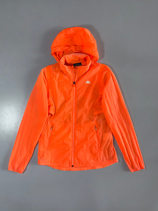 Kappa Neon Orange Hooded Windbreaker Jacket – Size (XS)