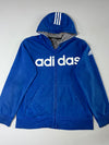 Adidas Sport Essentials Big Logo Zip Hoodie – Blue – (XL)
