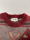 Vintage 80s Chemise Lacoste Reindeer Pattern Wool Sweater – Rare Graphic (XXS)