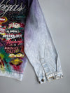 Vintage 1987 Alamo Designs | Rare Hand-Painted Rhinestone Denim Jacket | Las Vegas (XL)